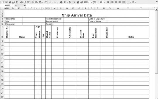 Ship Manifest Template – Ship Listing