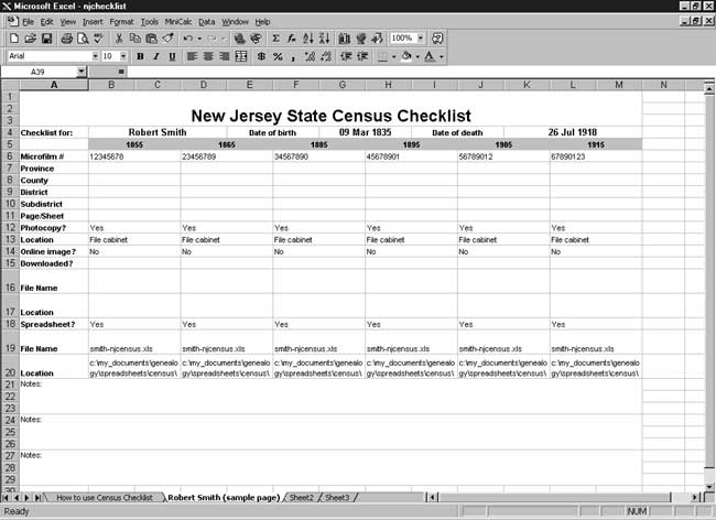 CensusTools New Jersey Census Checklist
