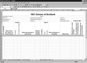 CensusTools 1851 Scotland Census Template screenshot