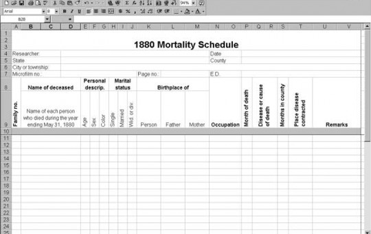 1880 US Mortality Schedule Template