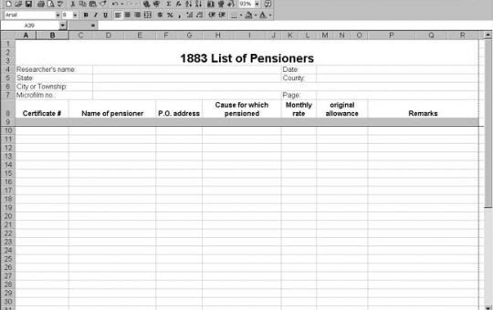 1883 US List of Pensioners Template