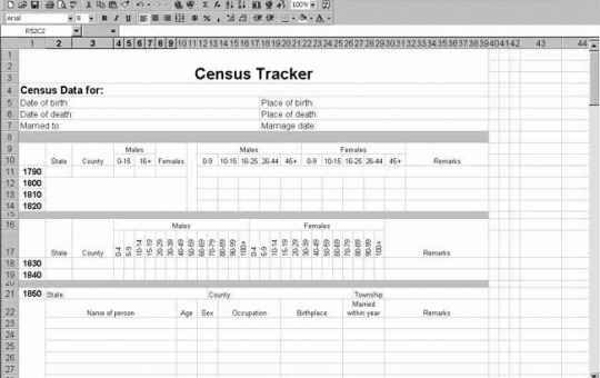 US Census Tracker – 1790-1850