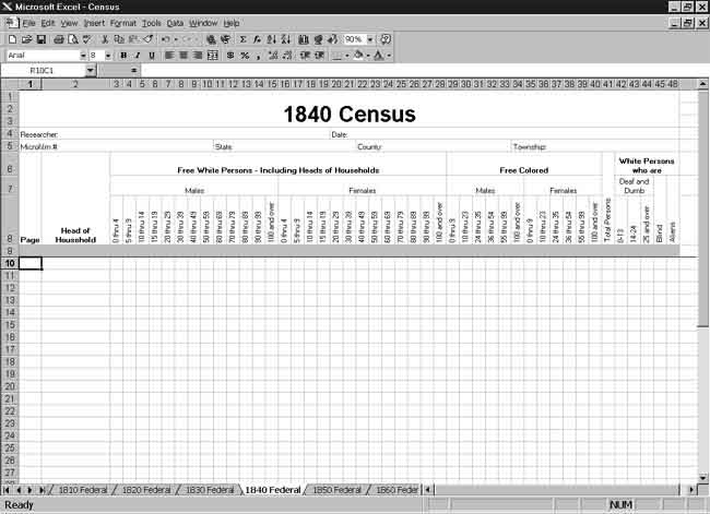 CensusTools 1840 US Census Template