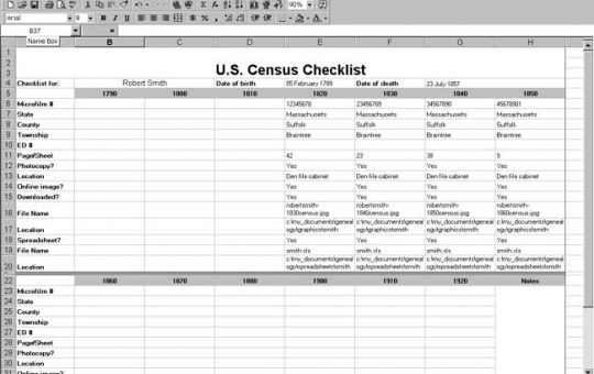 US Census Checklist